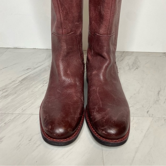 Franco Sarto Meyer Wide Calf Maroon Leather Tall Riding Boot 6 1/2 M - Picture 11 of 15